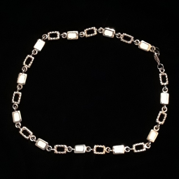 Enameled Gold & Rope Style Costume Necklace. - Picture 2 of 4